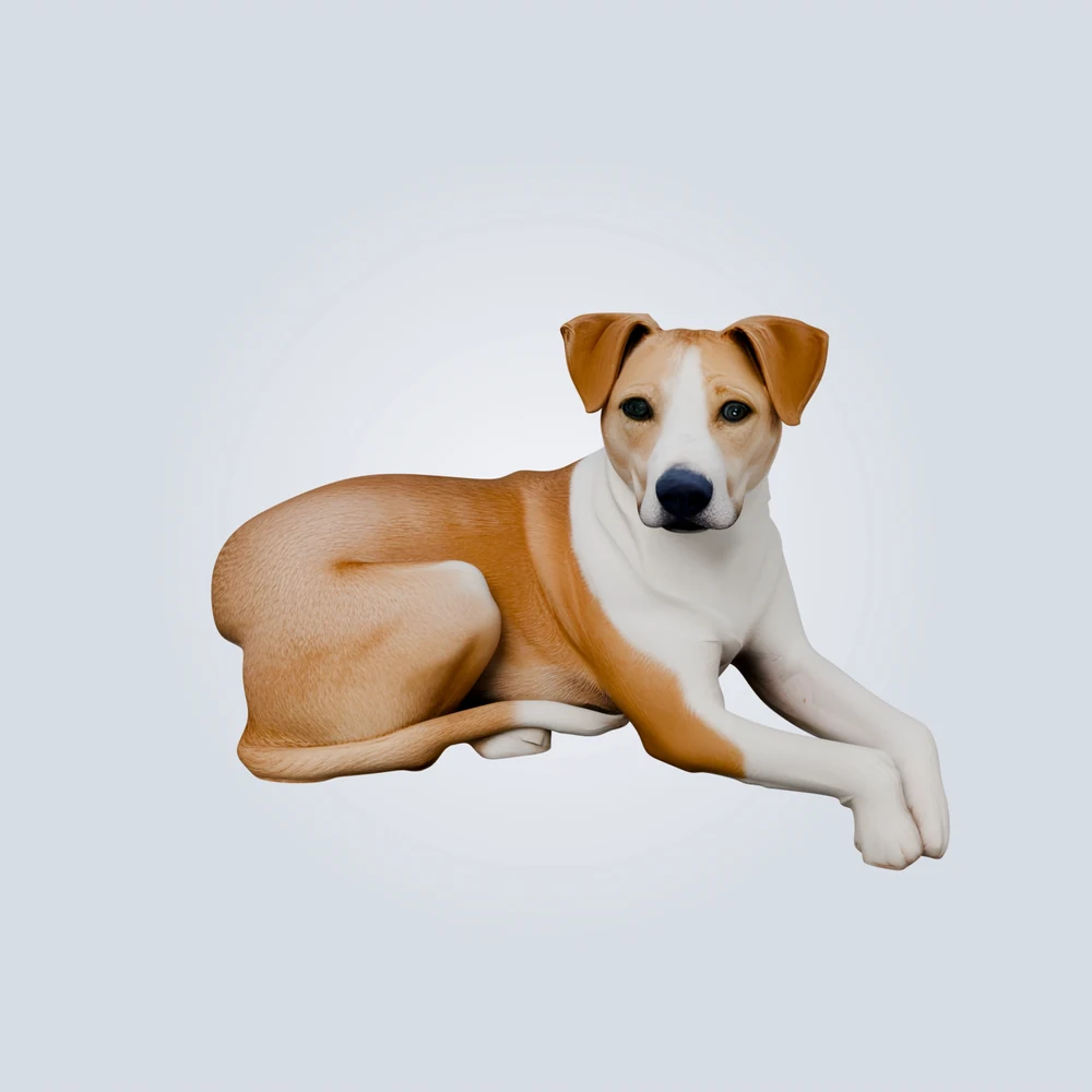 3D model generated from a photo of a dog on a couch