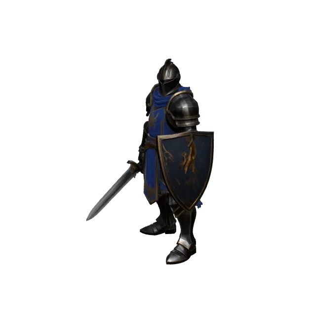 3D model generated from a photo of a knight concept art